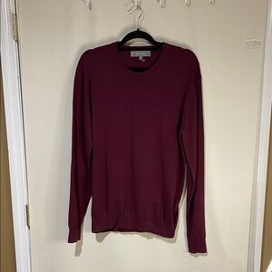 NWOT Neiman Marcus Men's Burgundy Crewneck Long Sleeve Sweater SZ Large